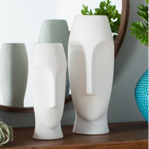 Wade Logan Traver 2 Piece Faces Ceramic Vase Set WDLN4064